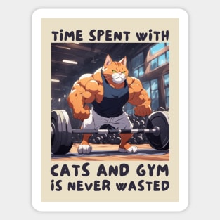 Time spent wth gym and cats Sticker